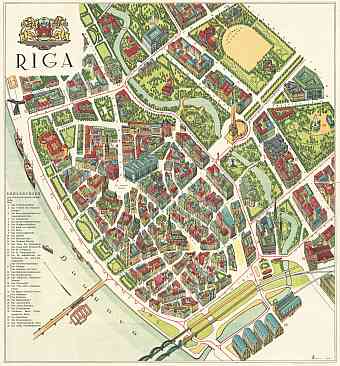 Rīga panoramic map, 1939