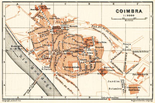 Coimbra city map, 1899. Use the zooming tool to explore in higher level of detail. Obtain as a quality print or high resolution image