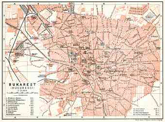 Bucharest (Bucureşti) city map, 1906