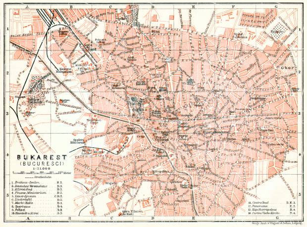 Bucharest (Bucureşti) city map, 1906. Use the zooming tool to explore in higher level of detail. Obtain as a quality print or high resolution image