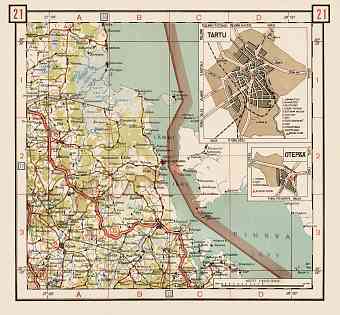 Estonian Road Map, Plate 21: Räpina. 1938