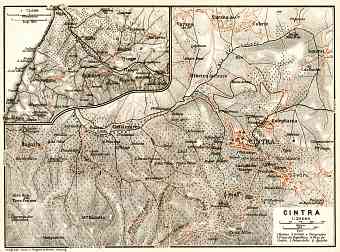 Cintra (Sintra) city map, 1913. Environs of Cintra