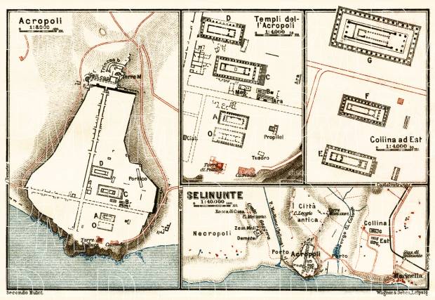 Selinunte site map, 1929. Use the zooming tool to explore in higher level of detail. Obtain as a quality print or high resolution image