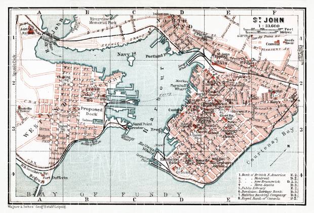 St. John city map, 1907. Use the zooming tool to explore in higher level of detail. Obtain as a quality print or high resolution image