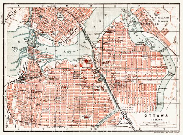 Ottawa city map, 1907. Use the zooming tool to explore in higher level of detail. Obtain as a quality print or high resolution image