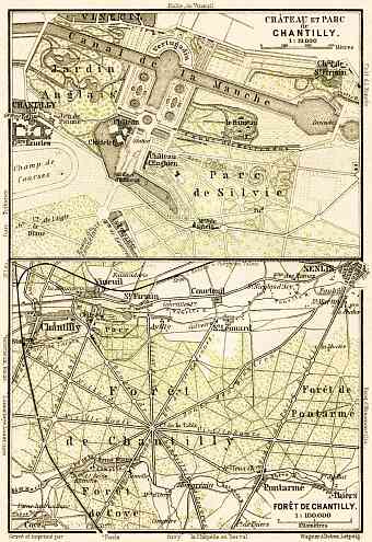 Chantilly, Château de Chantilly map, 1903