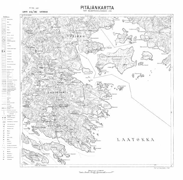 Vätikkä (Vjatikkja. Vätikkä. Pitäjänkartta 413203. Parish map from 1939. Use the zooming tool to explore in higher level of detail. Obtain as a quality print or high resolution image