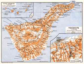 Tenerife and the Canary Islands map, 1911