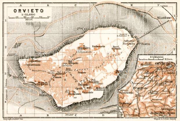 Orvieto city map, 1909. Use the zooming tool to explore in higher level of detail. Obtain as a quality print or high resolution image