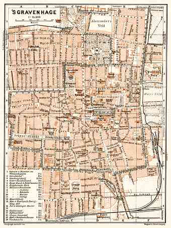 The Hague (Den Haag, s’Gravenhage) city map, 1909