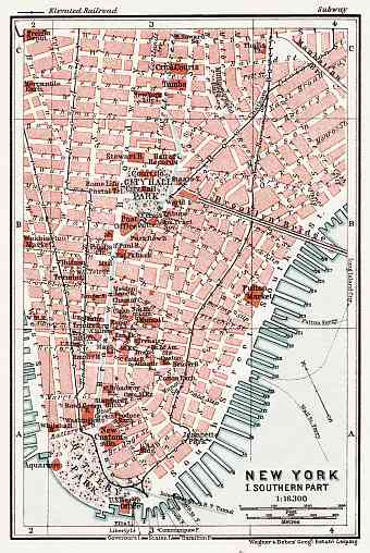 New York, Southern Part Map, 1909