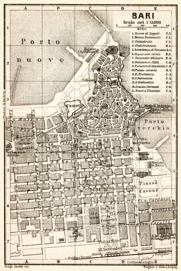 Bari town plan, 1912. Use the zooming tool to explore in higher level of detail. Obtain as a quality print or high resolution image