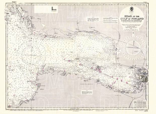 Head of the Gulf of Finland, marine chart (surveys of 1855-1936), 1936. Use the zooming tool to explore in higher level of detail. Obtain as a quality print or high resolution image