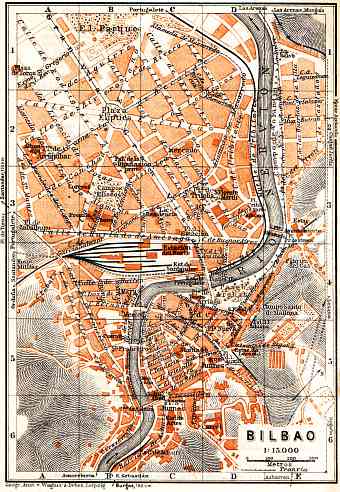 Bilbao city map, 1929