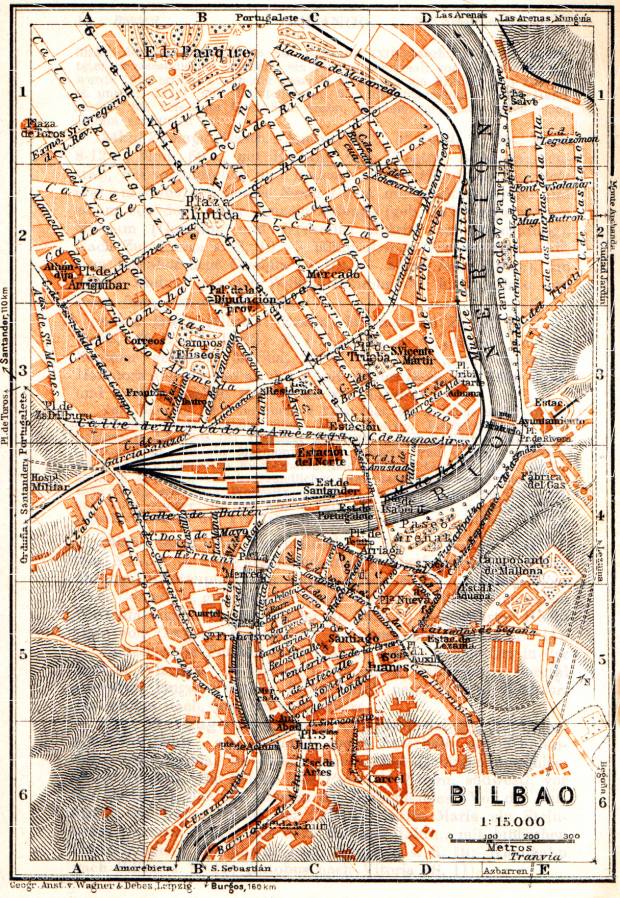 Bilbao city map, 1929. Use the zooming tool to explore in higher level of detail. Obtain as a quality print or high resolution image
