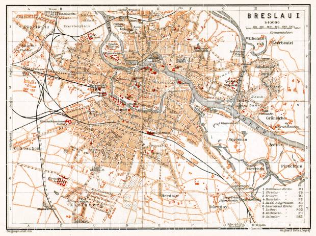 Map of Poland Wroclaw Poland Poland Map Wroclaw Poland Art Wroclaw Poster 1935 Old Map of Wroclaw