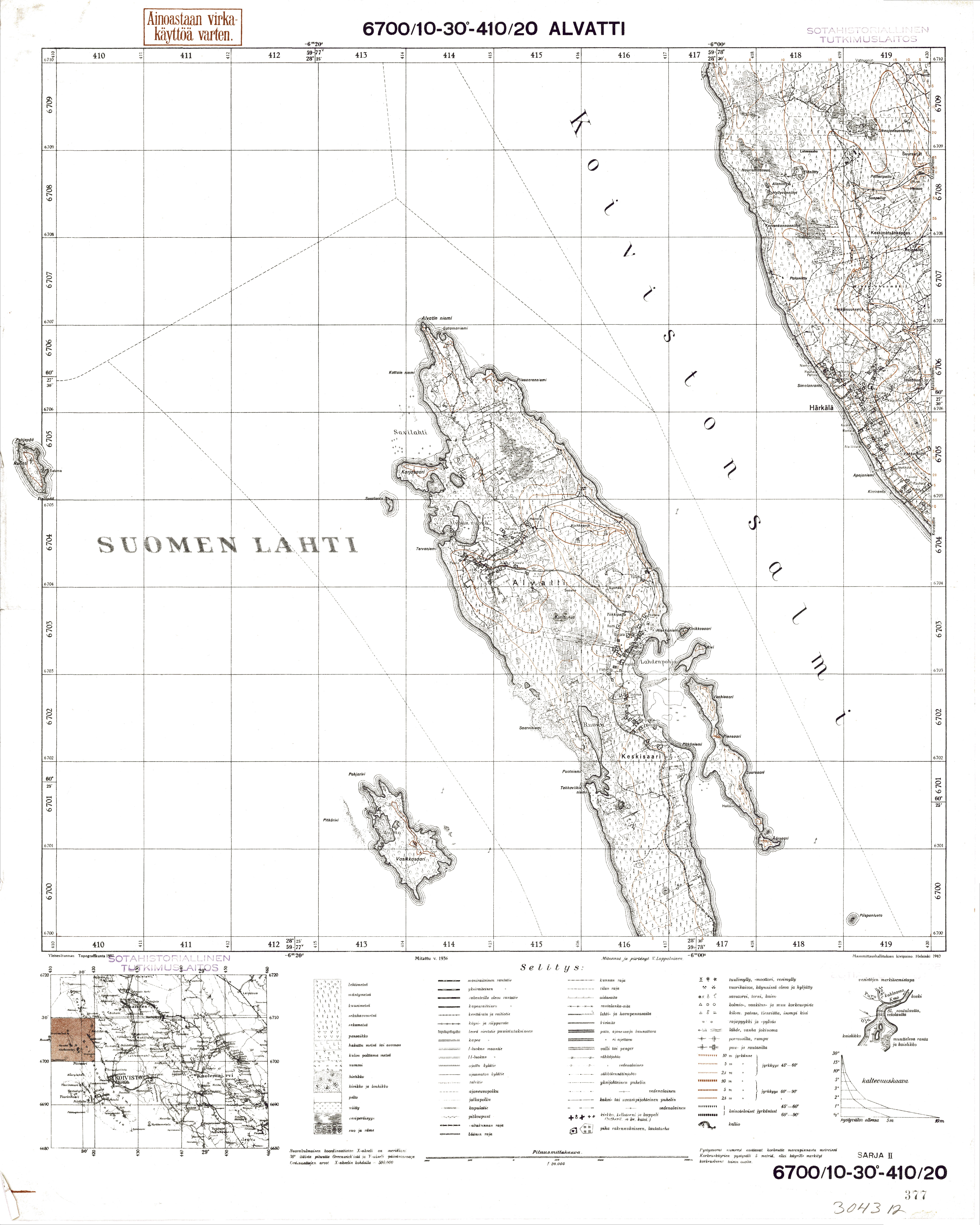 Veprevo. Alvatti. Topografikartta 304312. Topographic map from 1938. Use the zooming tool to explore in higher level of detail. Obtain as a quality print or high resolution image