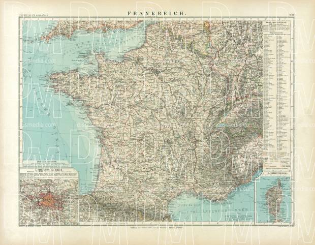 France Map, 1905. Use the zooming tool to explore in higher level of detail. Obtain as a quality print or high resolution image