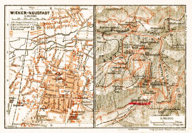 Wiener-Neustadt town plan, 1911. Use the zooming tool to explore in higher level of detail. Obtain as a quality print or high resolution image