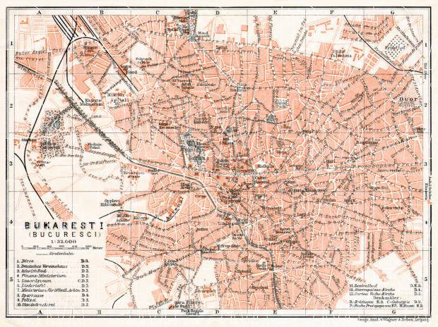 Bucharest (Bucureşti) city map, 1913. Use the zooming tool to explore in higher level of detail. Obtain as a quality print or high resolution image