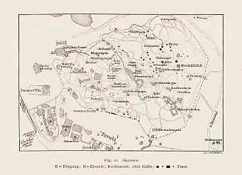 Stockholm (Djurgården): Skansen map, 1899