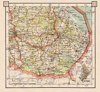 Estonian Road Map, Plate 22: Petseri. 1938