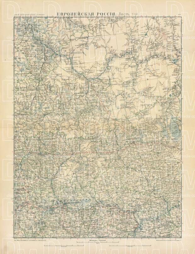 European Russia Map, Plate 7: Upper Volga. 1910. Use the zooming tool to explore in higher level of detail. Obtain as a quality print or high resolution image