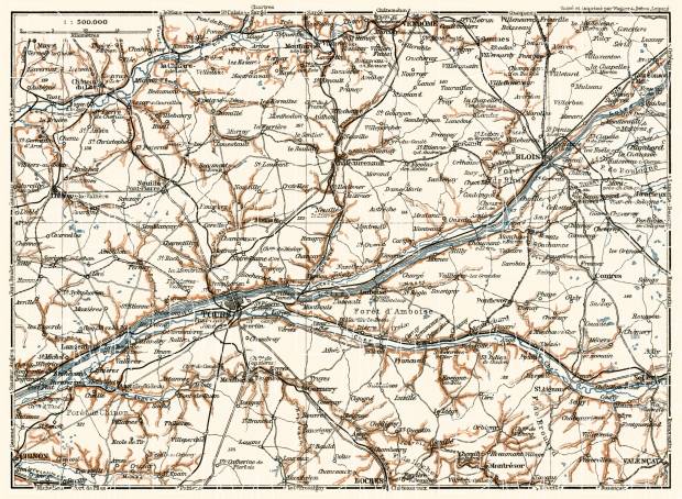 Châteaux de la Loire district map, 1913. Use the zooming tool to explore in higher level of detail. Obtain as a quality print or high resolution image