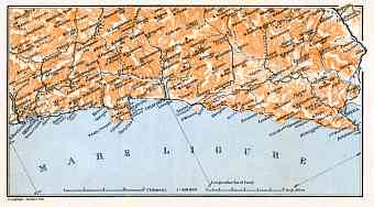Genoese Riviera map, 1898