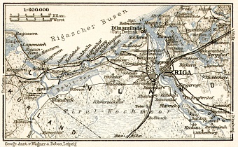 Rīga environs map, 1914