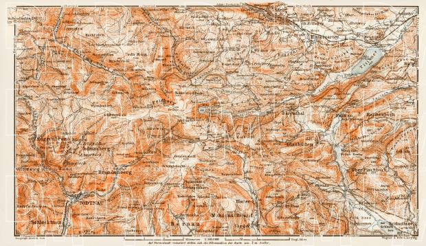 Map of the environs of Feldberg im Schwarzwald, 1909. Use the zooming tool to explore in higher level of detail. Obtain as a quality print or high resolution image