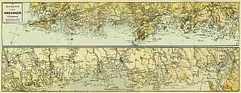 Finland. Map of the south shores from Viipuri to Turku (in Russian), 1889