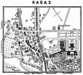 Bad Ragaz (Ragatz) map, 1897