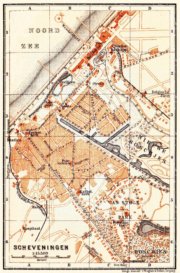 Scheveningen town plan, 1904. Use the zooming tool to explore in higher level of detail. Obtain as a quality print or high resolution image