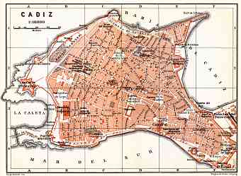 Cádiz city map, 1899