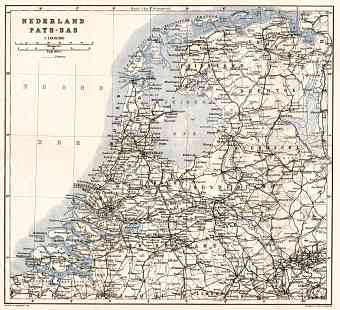 The Netherlands, general map, 1909