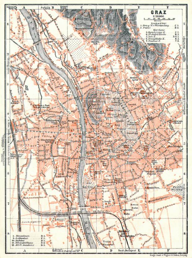 Graz city map, 1913. Use the zooming tool to explore in higher level of detail. Obtain as a quality print or high resolution image