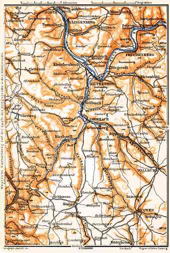 East Odenwald map, 1905