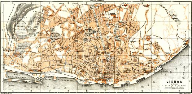 Lisbon (Lisboa) city map, 1929. Use the zooming tool to explore in higher level of detail. Obtain as a quality print or high resolution image