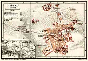Timgad (Thamugas or Thamugadi) site map, 1909