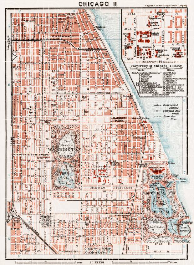 Chicago II city map, 1909. Use the zooming tool to explore in higher level of detail. Obtain as a quality print or high resolution image