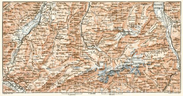Engelberg and environs map, 1909. Use the zooming tool to explore in higher level of detail. Obtain as a quality print or high resolution image