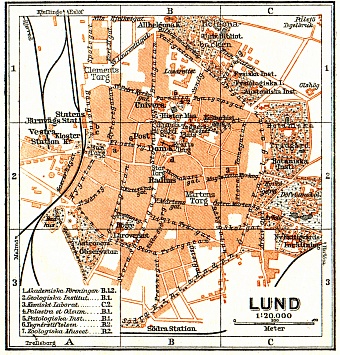 Lund city map, 1910