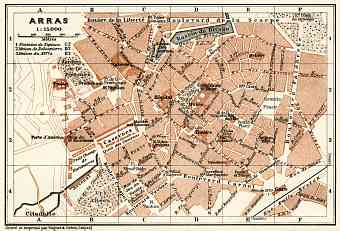 Arras city map, 1913