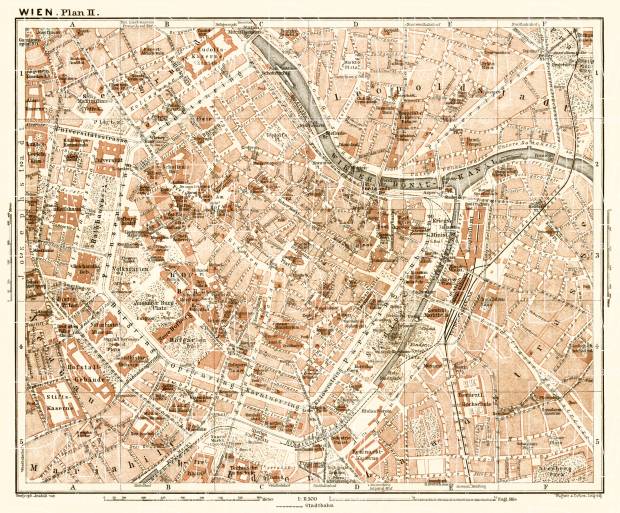 Old Map Of Vienna Wien Center In 1910 Buy Vintage Map Replica Poster Print Or Download Picture