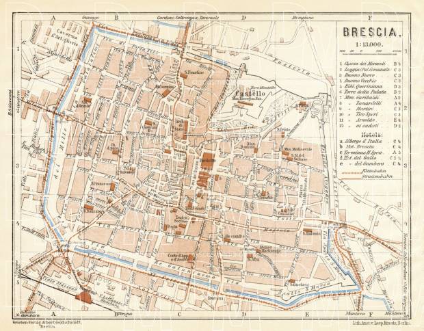 Brescia town plan, 1929. Use the zooming tool to explore in higher level of detail. Obtain as a quality print or high resolution image