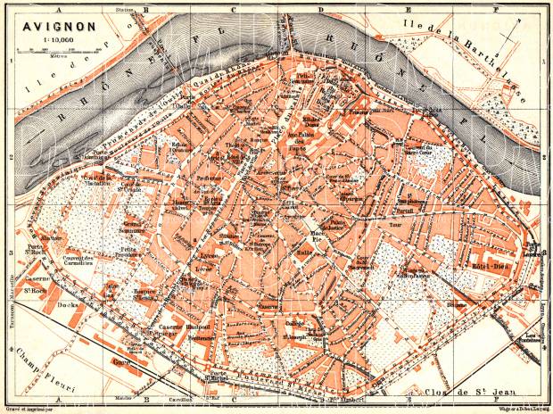 Avignon city map, 1901. Use the zooming tool to explore in higher level of detail. Obtain as a quality print or high resolution image