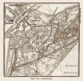 Laxenburg (to Vienna/bei Wien), town centre map, 1903