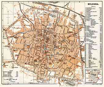 Bologna city map, 1898
