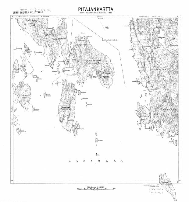 Pellotsari Island. Pellotsalo. Pitäjänkartta 414404. Parish map from 1933. Use the zooming tool to explore in higher level of detail. Obtain as a quality print or high resolution image